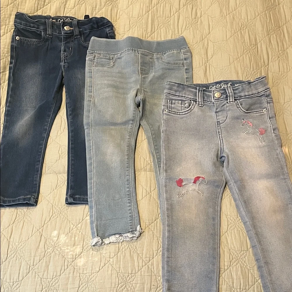 3 Pair lot of Girl’s jeans - HUDSON, and 2 Cat & Jacks